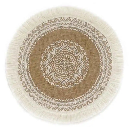 Handmade Cotton Woven Placemats with Boho Rustic Theme with Modern Farmhouse Fringe for Kitchen Dining Table