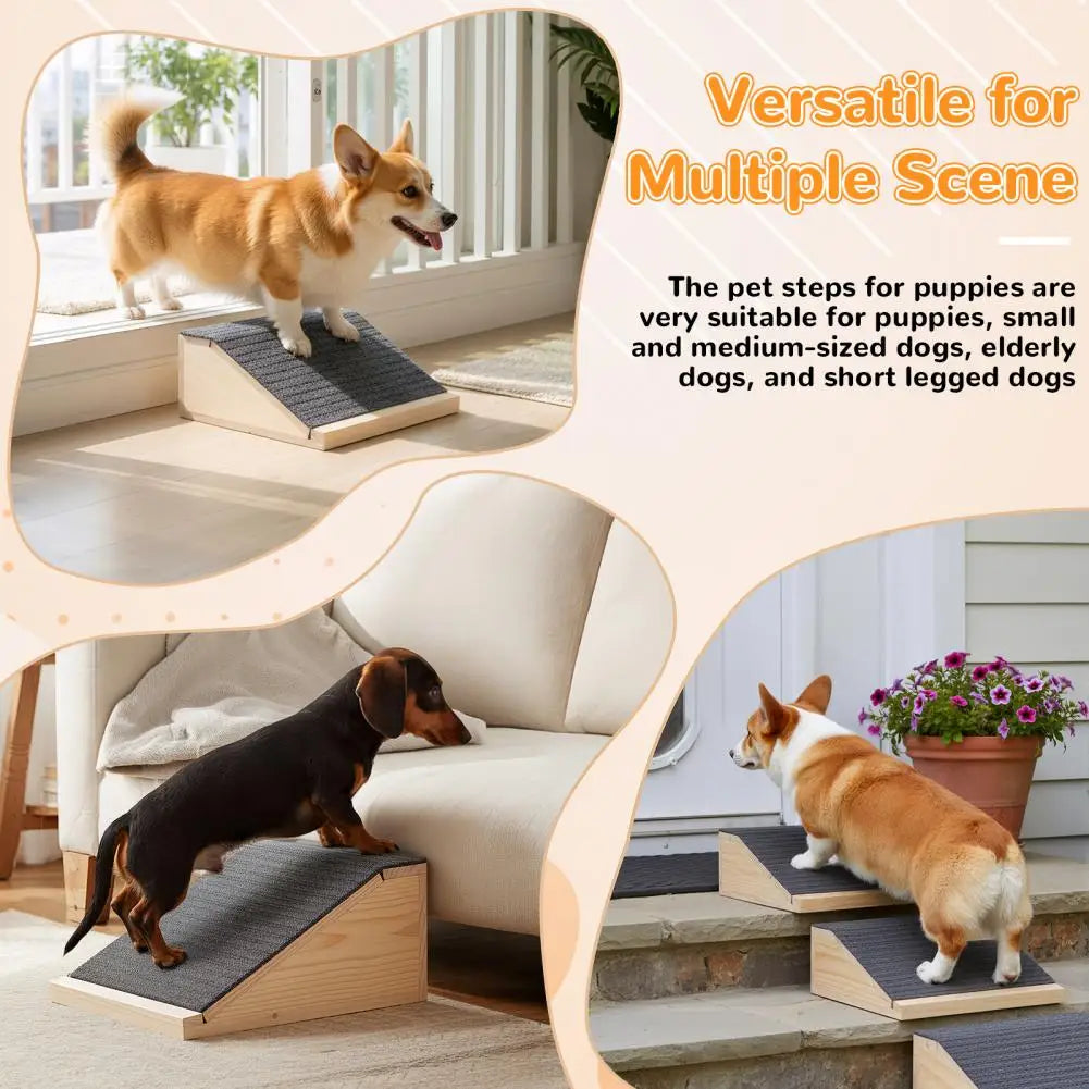 Wooden Pet Ramp, Low Angle for Small Dogs/Cats, Easy Assembly