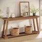 Solid Wood Table, 63-Inch with 2-Tier Storage