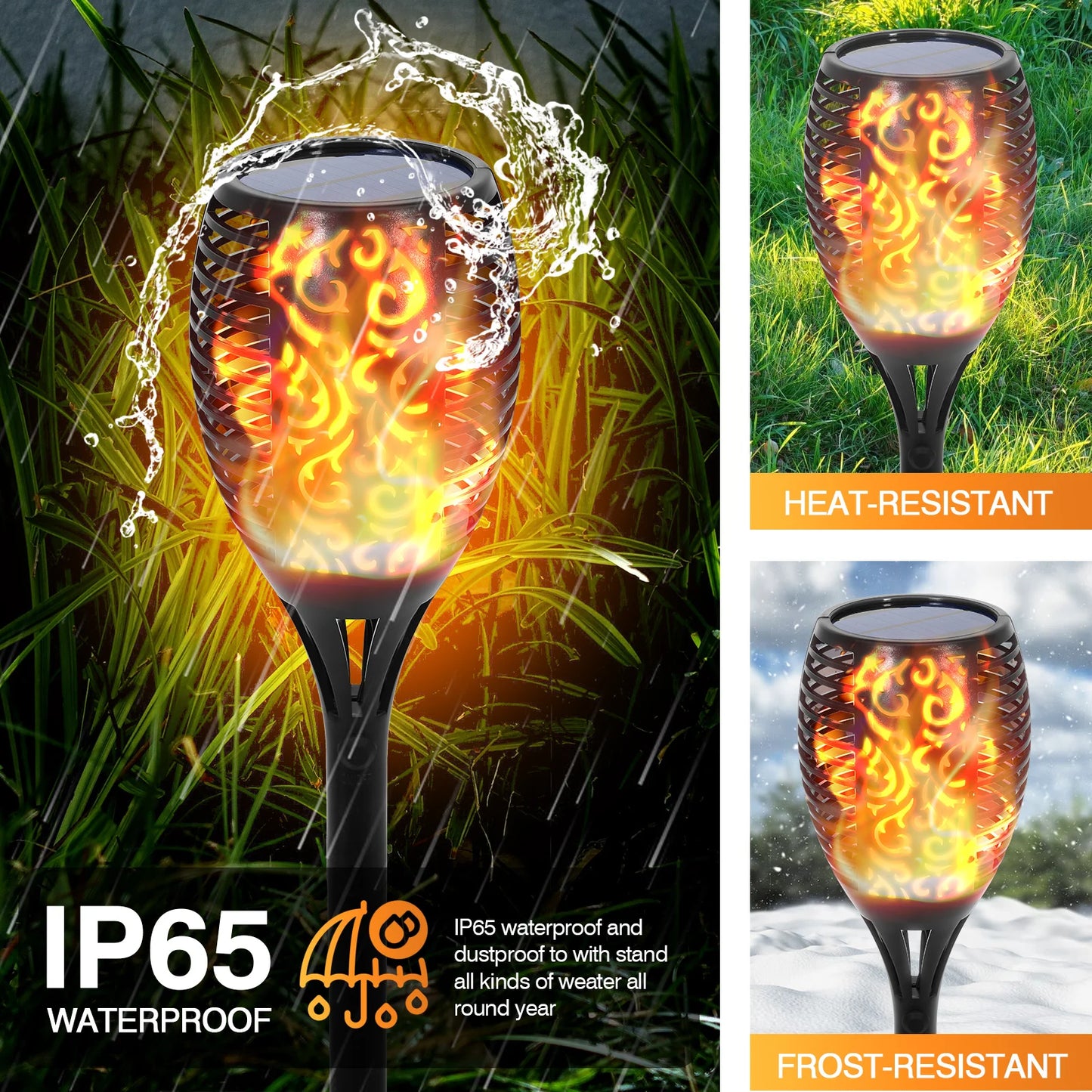 4//8/12/16PCS Solar Flickering Flame Torch Lights (43 inch 96 )LED Waterproof for Landscape Garden Pathway