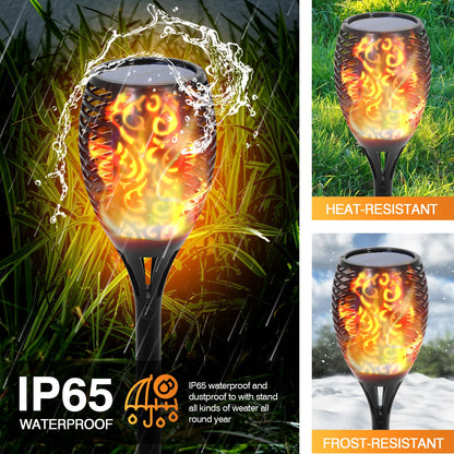 4//8/12/16PCS Solar Flickering Flame Torch Lights (43 inch 96 )LED Waterproof for Landscape Garden Pathway