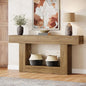 63" Console Table, Farmhouse 2-Tier Entryway Table with U-Shaped Base, Narrow Long Wood Sofa Table, Behind Couch Table