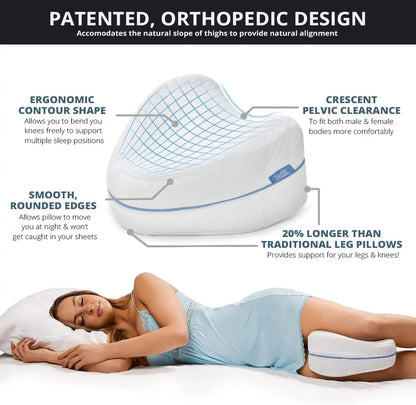 Leg Pillow for Side Sleepers with Cooling Gel Layer for Back Hip Knee Pain Relief