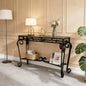 Modern Style Fancy Glass and Metal Table for Entrance, Console Tables for Entryway, Sturdy Hallway Table with Storage