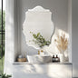 Wall Mirror, Scalloped Frameless Beveled Edge, Polished for Bathroom, Living Room, Vanity, Bedroom, Slive