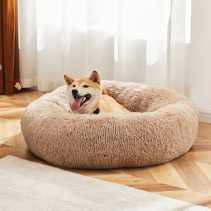 Calming Dog Bed for Medium to Large Dogs, Washable Anti-Slip Round