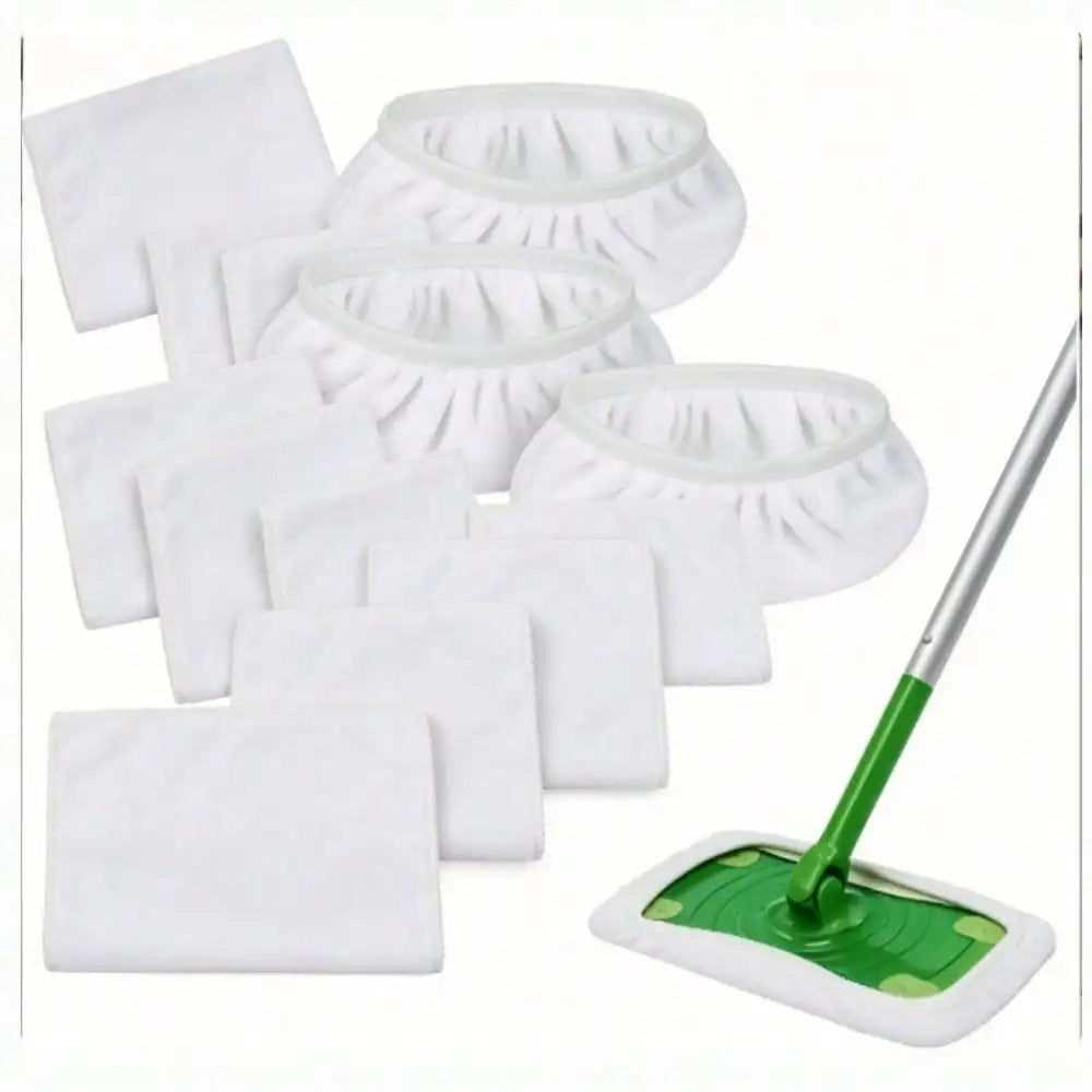 Reusable Microfiber Mop Refill Pads, 4 Pack Washable Strong Absorption For Dry And Wet Mopping, Fits 10-12 Inch Sweeper Mops