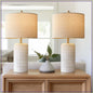 Modern Ceramic Table Lamp Set of 2, Beige White