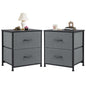 Nightstand, Table Storage For Bedroom 2 Fabric Drawers