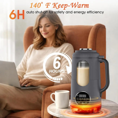 Automatic Nut Milk Maker Machine for Homemade Oat Almond Soy Plant-Based Milk Juice Milkshake
