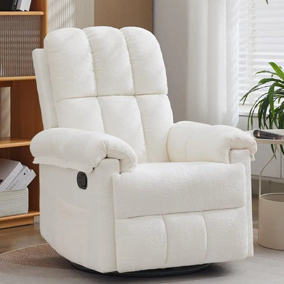 Swivel Rocker Recliner Chair, Small Recliners for Small Spaces, Upholstered