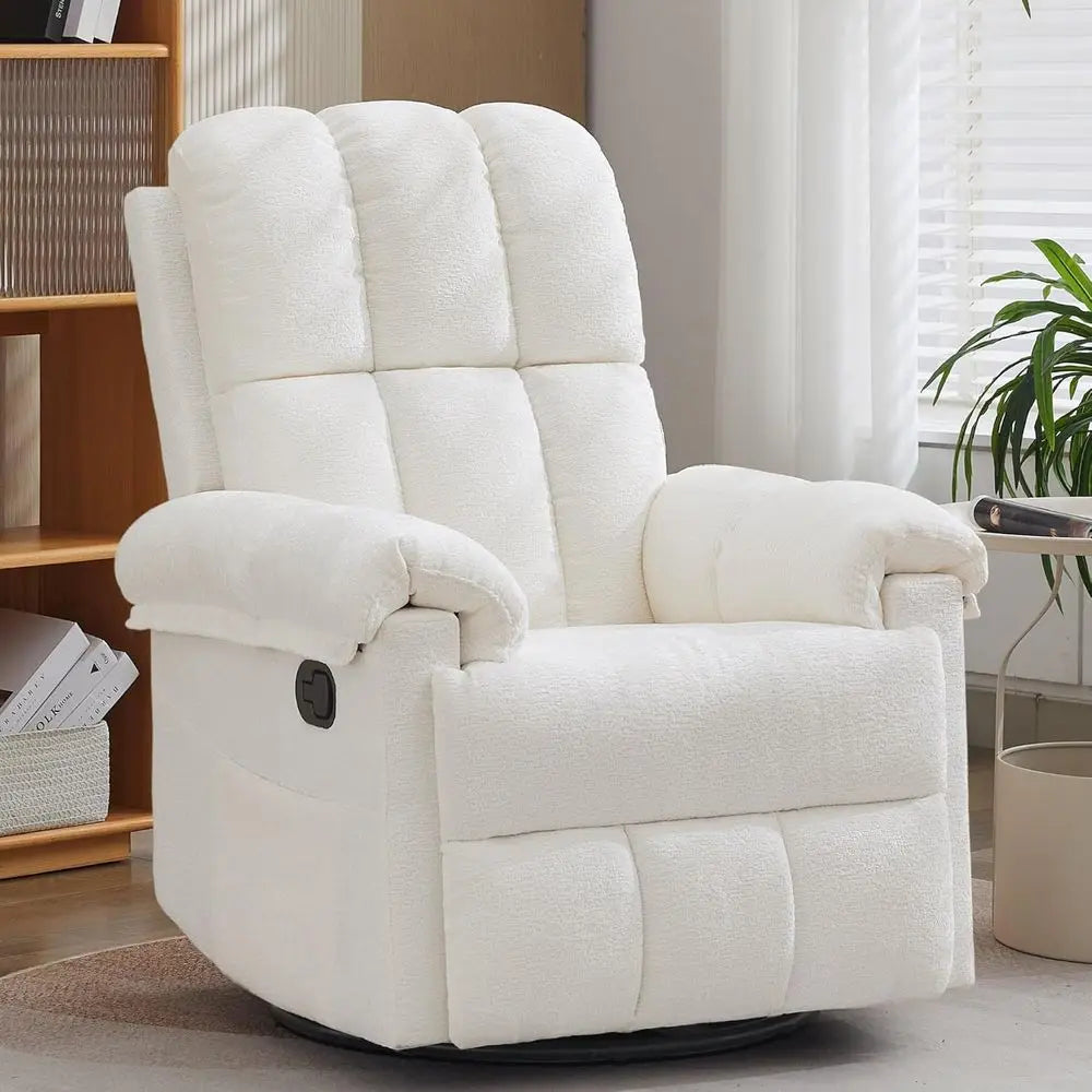 Swivel Rocker Recliner Chair, Small Recliners for Small Spaces, Upholstered