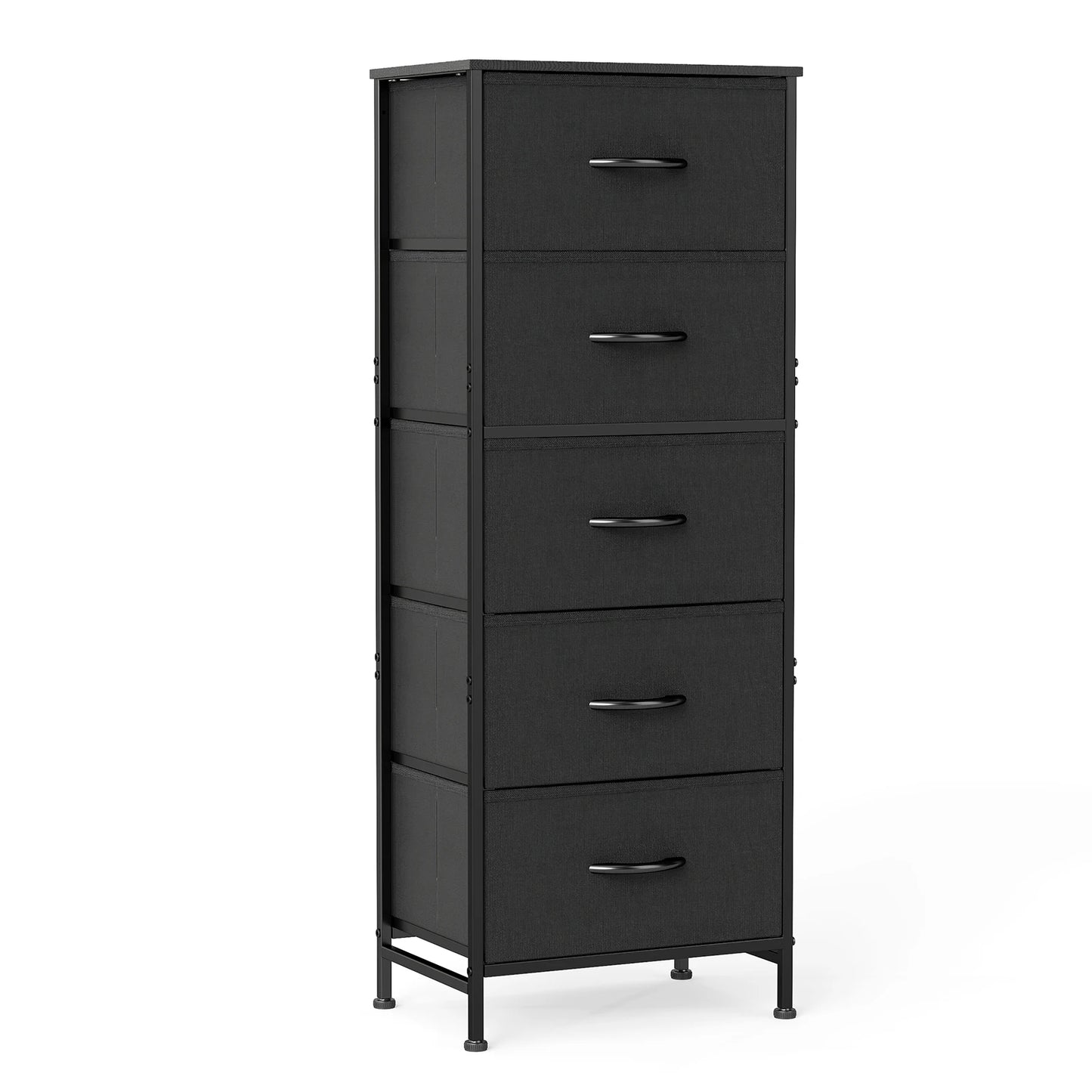 48IN Dresser With 5 Fabric Drawers, Steel Frame