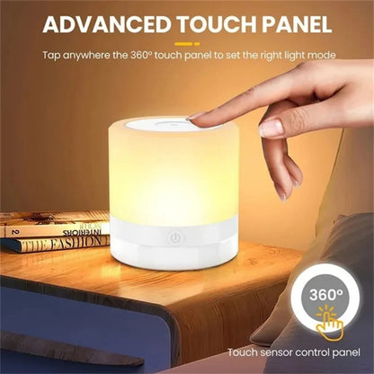 7 Colors Night Light Dimmable LED  Sensor Wooden Bedside Table Lamp with  Adjustable Brightness Remote Control