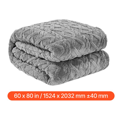 Weighted Blanket 20 lbs 60 x 80 in Queen Size Sherpa Fleece w/ Glass Beads