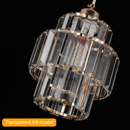 Led Crystal Pendant Light, Green Chandelier Modern Hanging Ceiling Lamp, Retro Home Decor