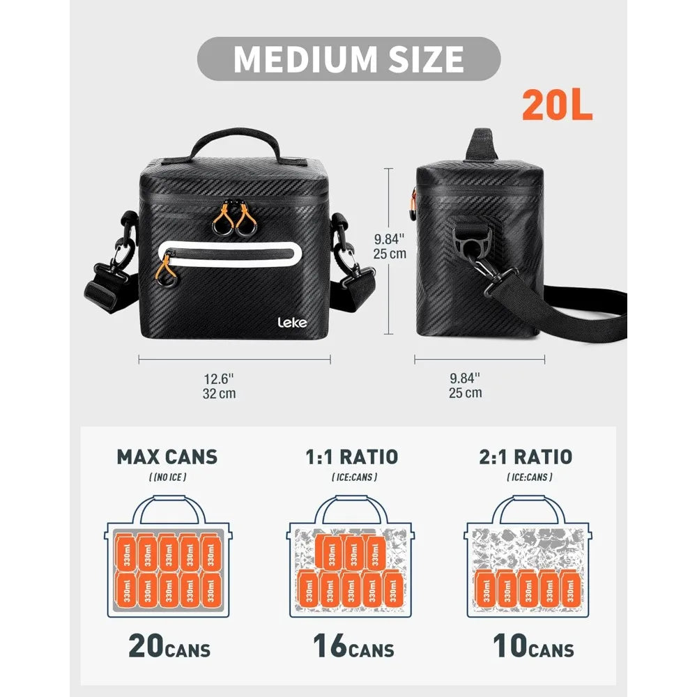 Insulated Soft Cooler Bag 8/16 Can Leak Proof, Waterproof Portable Lunch Box