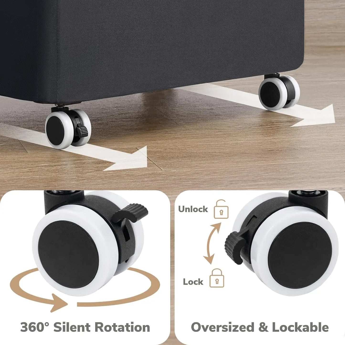 100L Rolling Laundry Basket with Wheels and Lid, with Removable Wash Bag