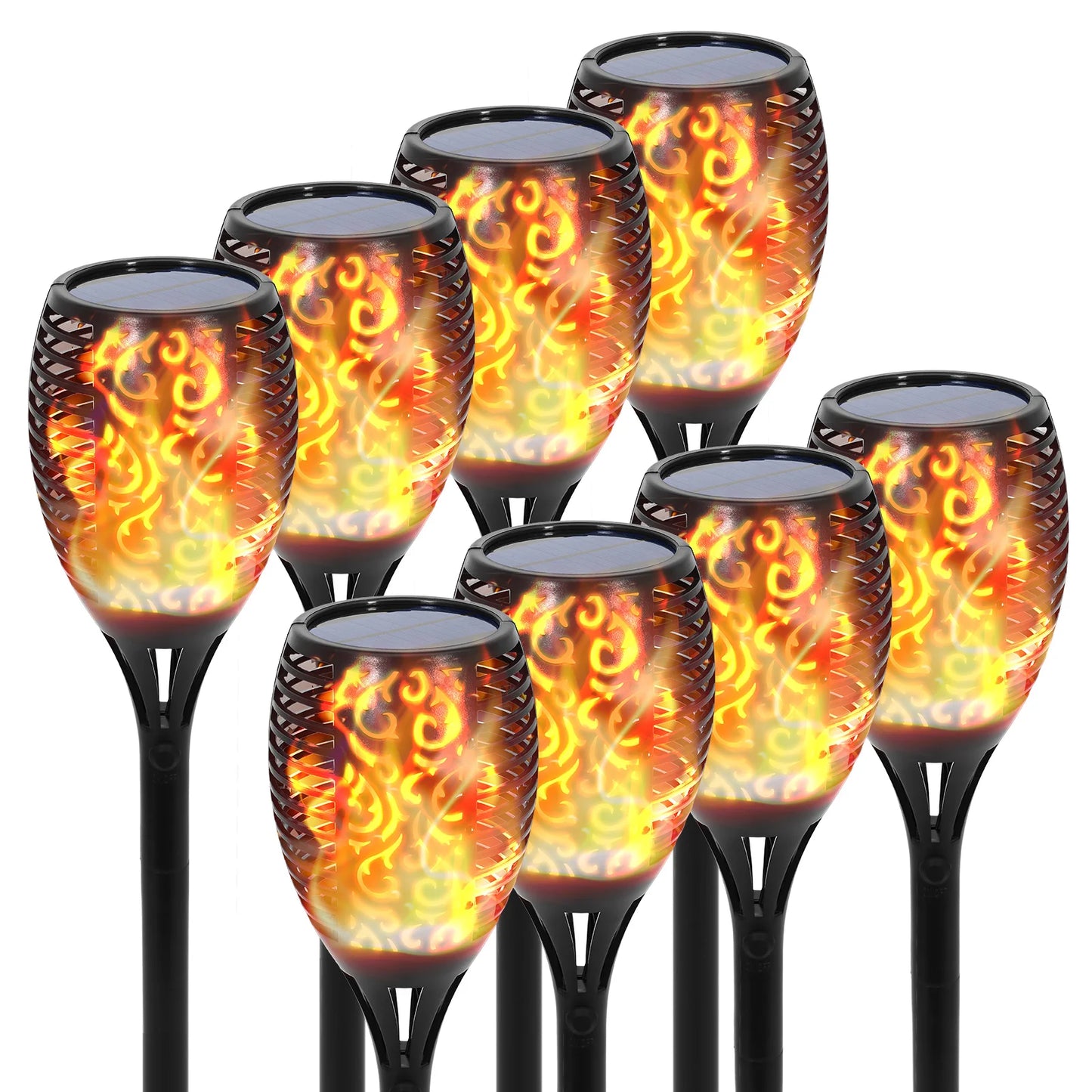 4//8/12/16PCS Solar Flickering Flame Torch Lights (43 inch 96 )LED Waterproof for Landscape Garden Pathway