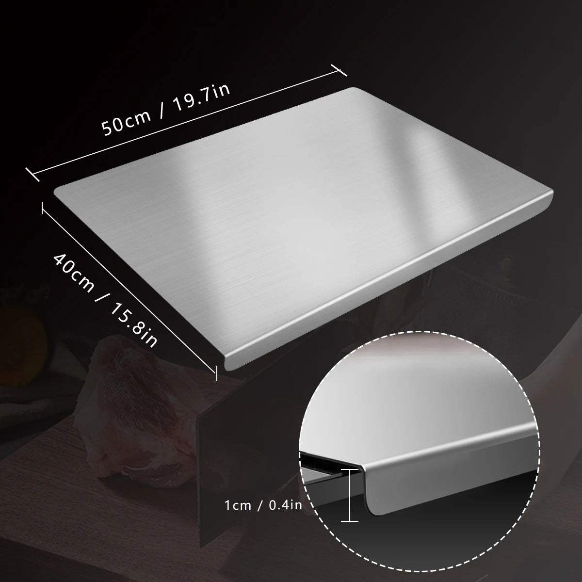 Stainless Steel Cutting Board for Food Preparation ,Meal Prep
