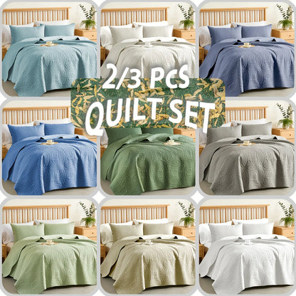 3pcs Or 2pcs Luxury Lightweight Bedspreads Set -Anti-cat Scratch Soft And Breathable Quilt Microfiber Bedspread