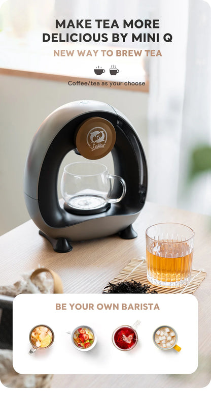 MINI Q Coffee Maker, Portable Machine Compatible with Coffee Powder & Tea