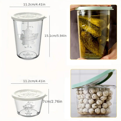 800ml 27oz Wide Mouth Glass Canning Jars, Airtight Food Storage Containers with Measurement Marks, Leakproof Clear, Fermenting Sourdough Starter Jar, Kitchen Pantry Organization