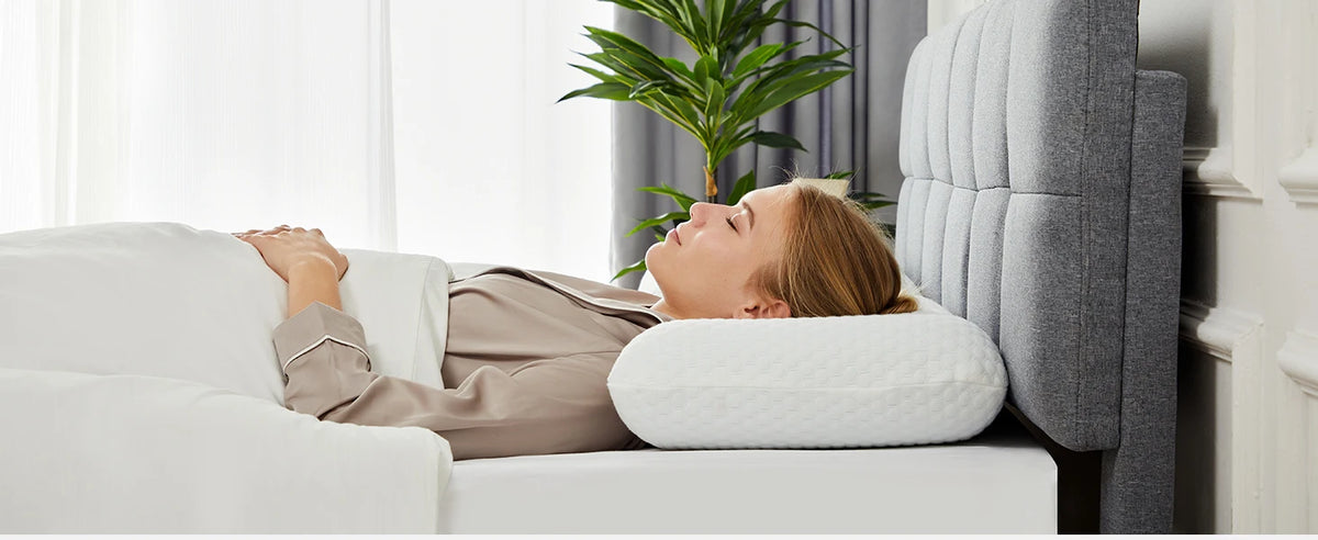 2-pieces Memory Foam Pillows, Standard Size Neck Pillow, Ventilated Cooling Bed Pillow with Removable Washable Cover ,
