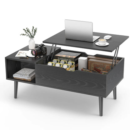 Lift Top Coffee Tables For Living Room, 39.37"x19.7" Wood, Adjustable Storage Shelf, Easy Lift Or Lower