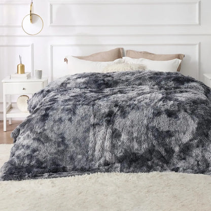 King Size Soft Fluffy Blanket for Bed, Faux Fur Fuzzy Minky Couture, Warm Winter Blanket