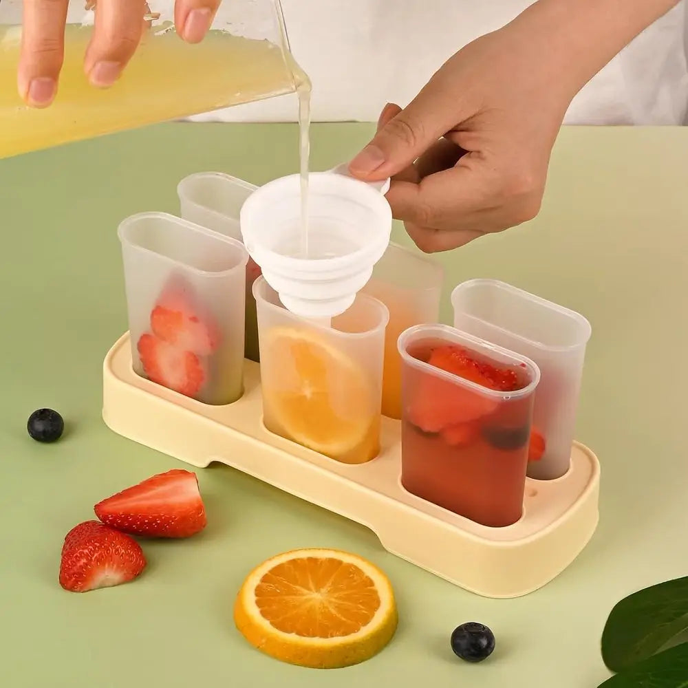 6 PCS Ice Mold, Homemade Ice Cream Mold with Sticks