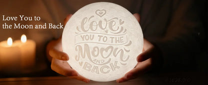 Engraved Moon Lamp, 16 Colors, Romantic Fall Decor Piece with Remote Control and Wooden Base 5.9 inch