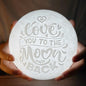 Engraved Moon Lamp, 16 Colors, Romantic Fall Decor Piece with Remote Control and Wooden Base 5.9 inch