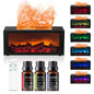 Fireplace Diffuser, Color LED Flame Effect, 300ml Large Capacity, Remote Timer for Relaxing Aromatherapy in Home, Bedroom,orOffice