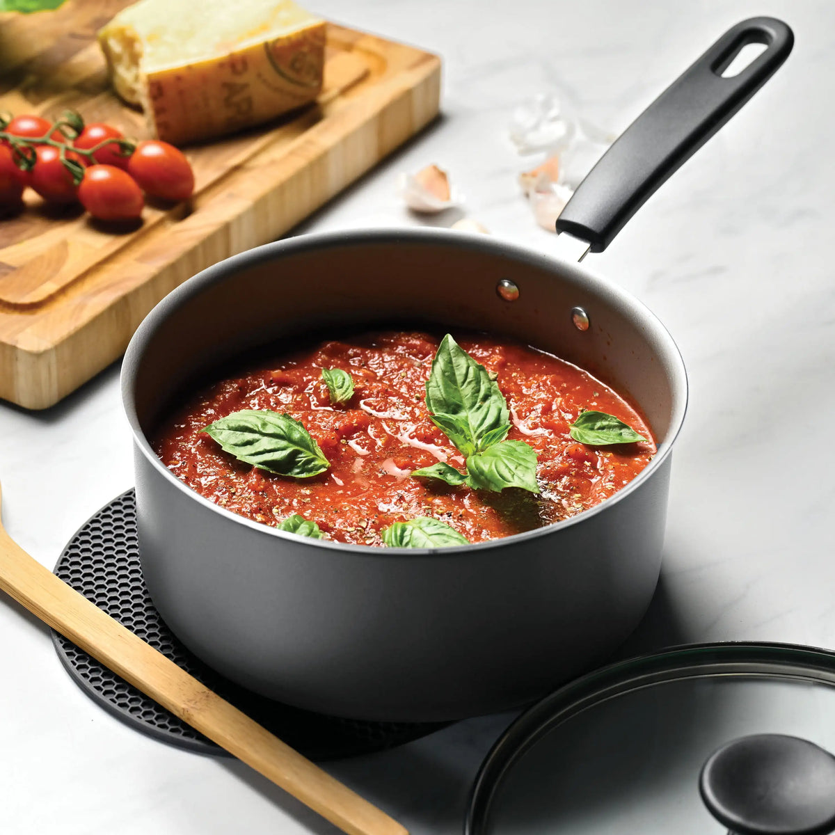 18-Piece Nonstick Cookware Set, Asphalt