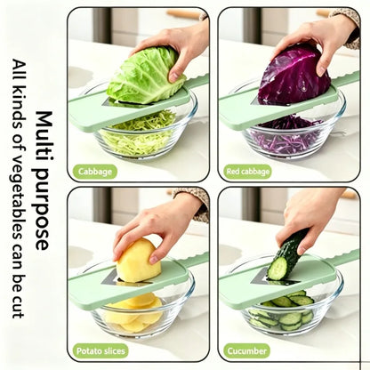 Cabbage Slicer and Shredder| Durable Stainless Steel Kitchen Utensils for Salad Preparation| Ergonomic Handle for Efficient Vegetable Shredding and Slicing| Very Suitable for Cabbage, Cucumber, and Carrots| Includes Storage C