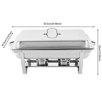 Stainless Steel Chafing Dish Buffet Set, Rectangular Catering Chafer