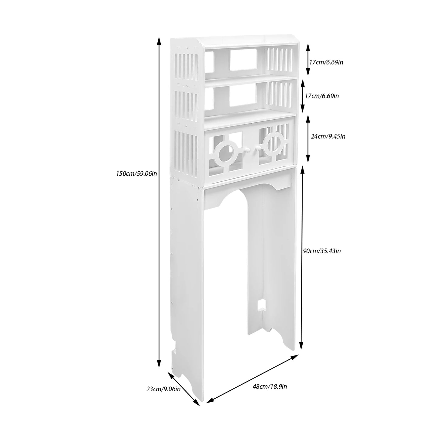 Bathroom Floor Cabinet, 4 Tier Over The Toilet Storage