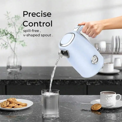 Electric Kettle 1.7L, Quick Heating With Thermometer, LED Indicator