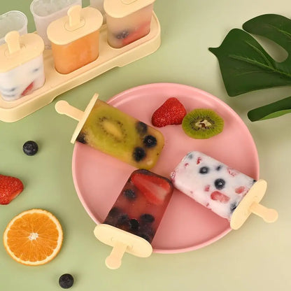 6 PCS Ice Mold, Homemade Ice Cream Mold with Sticks