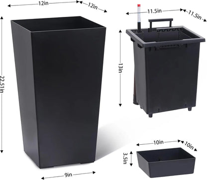 2 PCS 22.4 Inch Tall Plastic Planter for Indoor ＆ Outdoor