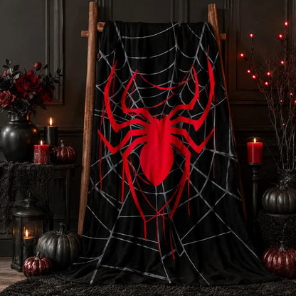 1pc Soft Flannel Blanket with Spider Print Design, Perfect for Napping, Working, Studying, or Traveling