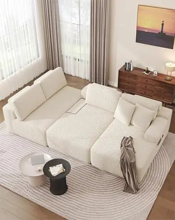 Sofa Bed Sleeper w/Pull Out and Storage,USB, Cup Holder