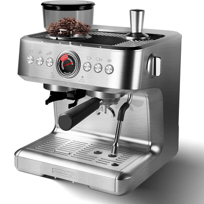 Espresso Machine with Grinder,20 Bar pressure with PID Control Milk Frother, Steam Wand 95Oz Water Tank
