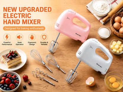 7 Speed Portable Electric Handheld Mixer with 5 Stainless Steel Accessories