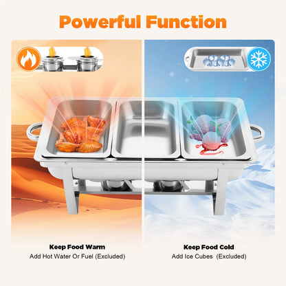 Stainless Steel Chafing Dish Buffet Set, Rectangular Catering Chafer