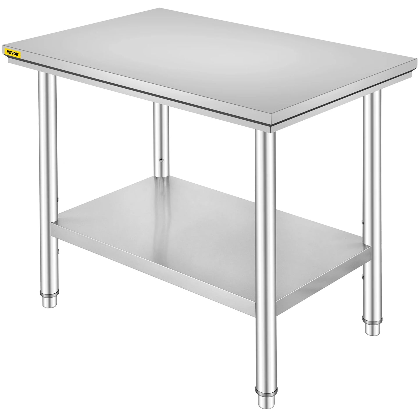 Kitchen Work Table for Commercial Catering, Garage, Restaurant with Undershelf, Stainless Steel