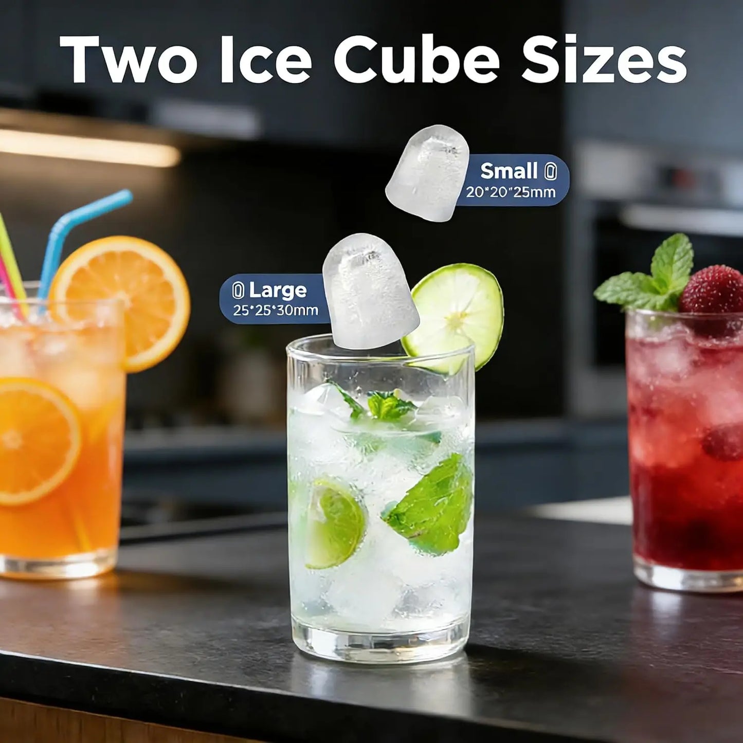Countertop Ice Maker with Handle, Portable Self-Cleaning