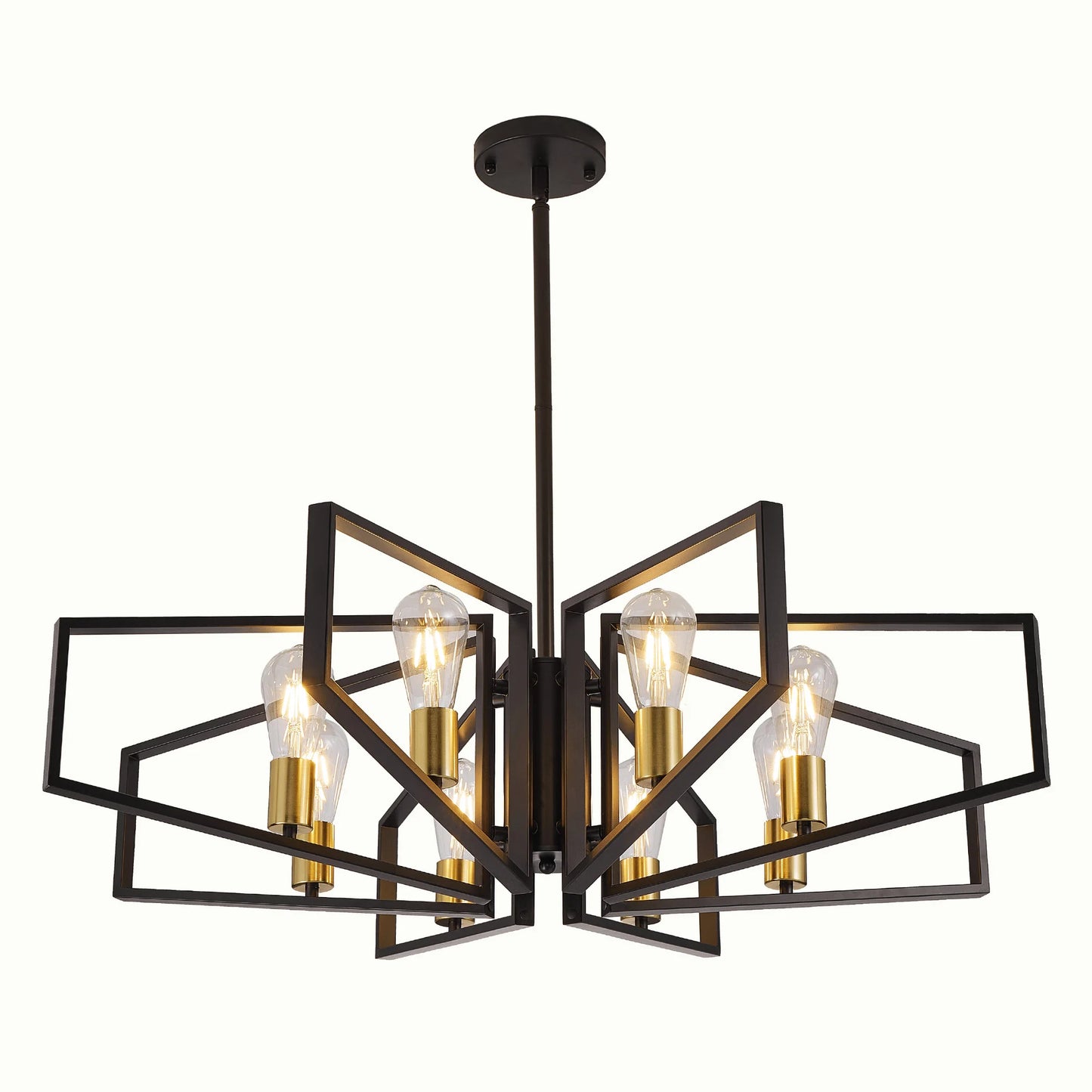 Modern Adjustable 8-Light Geometric Pendant Ceiling Light