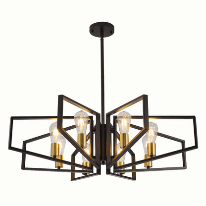 Modern Adjustable 8-Light Geometric Pendant Ceiling Light